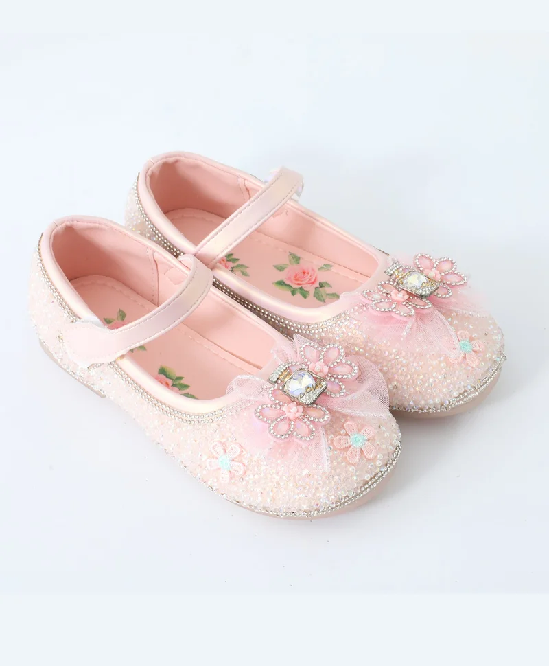 مارك وميا حذاء حفلات مارك وميا مرصع بتفاصيل زهور وردي